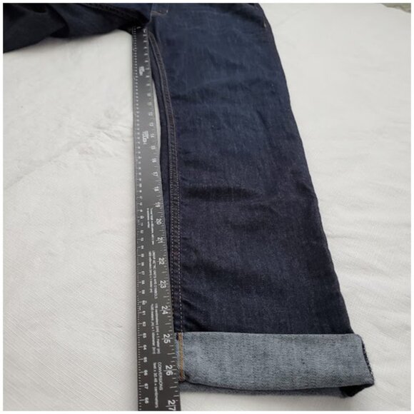 Hudson Jeans Bacara Straight Cuffed Back Flap Booty Pockets Dark Denim Size 29 - Picture 6 of 8